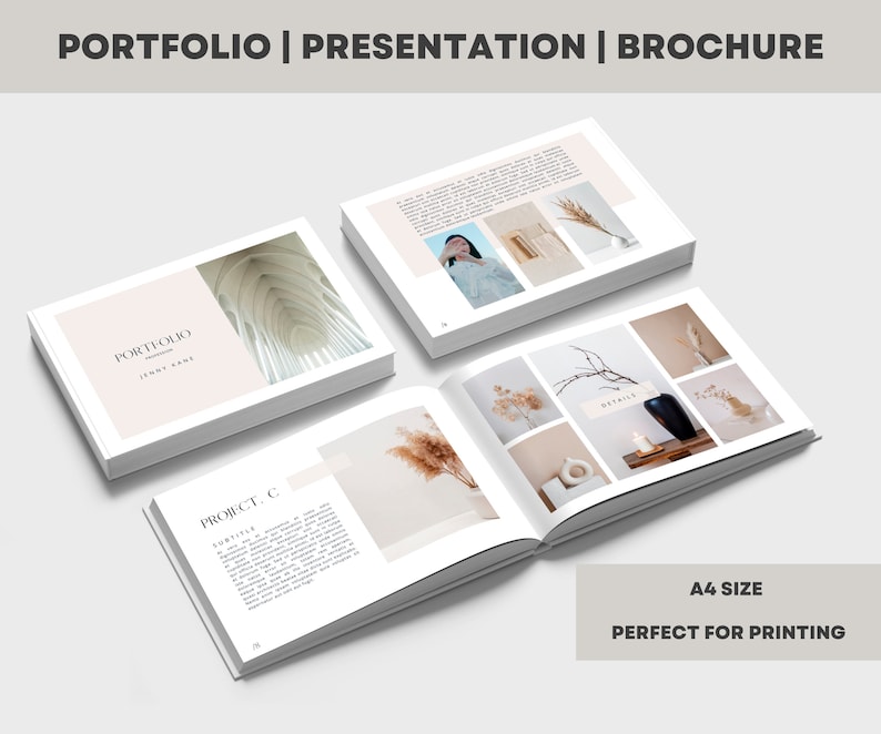 Portfolio Template | Presentation | Brochure | Modern Photo book | Editable and Printable - Two Sizes image 4