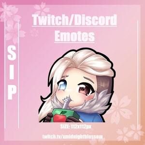 Cute Chibi Valorant Sova sip Twitch / Discord Streamer Emote