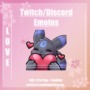 Animated Nachtara Umbreon Love Love Heart Heart Emote Twitch/Discord