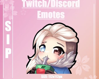 Słodka Chibi Valorant Sova popija emotkę streamera Twitch/Discord