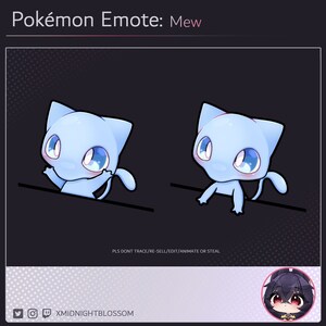Cute animated Tap Bongo shiny Mew Emote for Twitch/Discord | Graphics for streamers