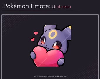 Könnte beinhalten: Ein Cartoon-Umbreon-Pokémon, das ein großes pinkfarbenes Herz hält, über dem drei kleine pinkfarbene Herzen schweben. Der Hintergrund ist dunkelgrau mit einem weißen Punktmuster. Der Text "PLS DONT TRACE/RE-SELL/EDIT/ANIMATE OR STEAL" befindet sich unter dem Bild. Der Text "XMIDNIGHTBLOSSOM" befindet sich unter dem Text.
