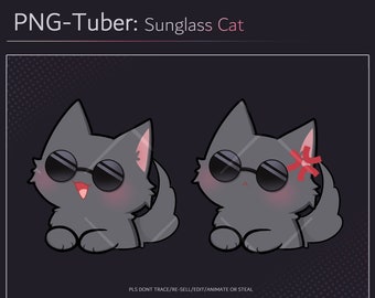 Lindo gato de gafas de sol gris | Tubérculo PNG | Activo de flujo | cámara |PNG reactivo | Contracción nerviosa | YouTube