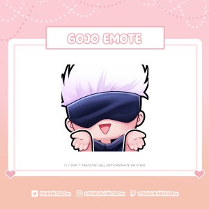 Cute Shrug Go jo emotes &quot;JJK&quot; | Twitch Discord Emotes | Twitch graphic