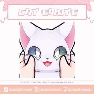 animated Squish white cat neko| Twitch Discord Emotes | Twitch Grafik