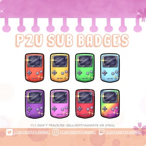 Cute Gameboy Retro Sub Badges for Streamers | Graphics for Twitch