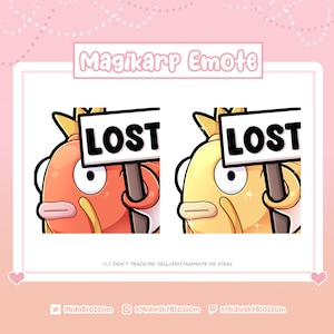 Cute Magikarp Lost Emotes | Twitch Discord Emotes | Twitch graphic