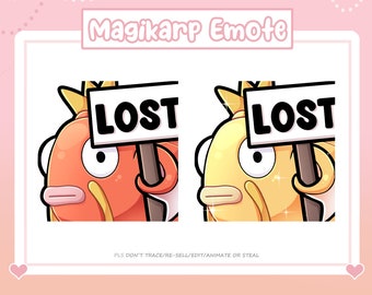 Cute Magikarp Lost Emotes | Twitch Discord Emotes | Twitch graphic