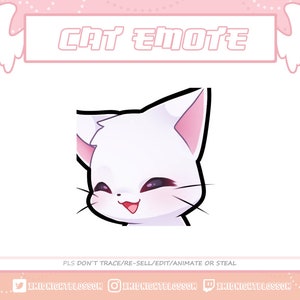 Ayaya white cat neko | Twitch Discord Emotes | Twitch graphic