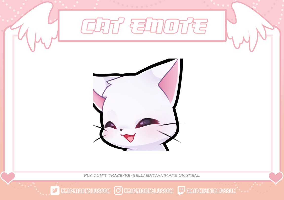 Ayaya White Cat Neko Twitch Discord Emotes Twitch Graphic - Etsy