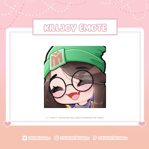Cute Killjoy KJ &quot;ayaya&quot; Valorant Emote |Twitch Discord Emotes | Twitch graphic | Discord stickers
