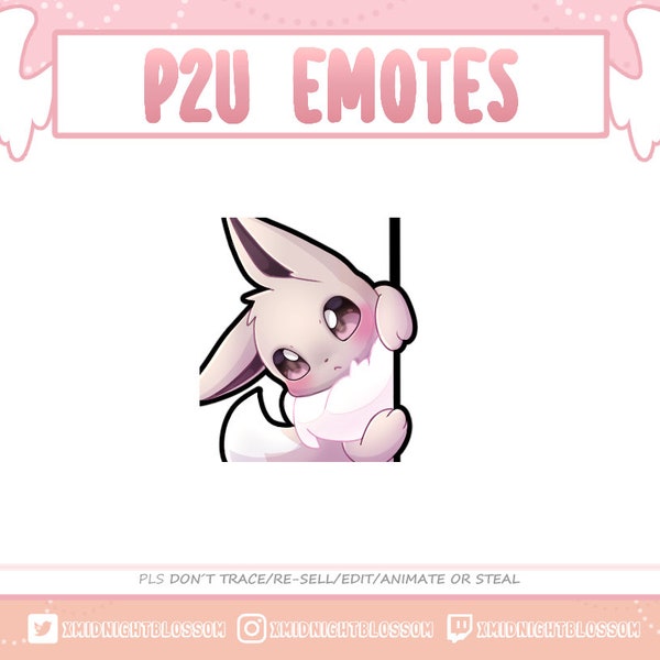 Cute Lurk Shiny Eevee Eevee Emotes for Twitch/Discord, Sticker Emote for Streamer Graphic for Streamer