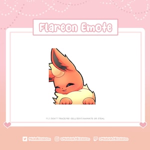 Cute animated happy dance Jam Flareon Flamara Emote for Twitch/Discord, Alert for Streamer | Graphic for Streamer