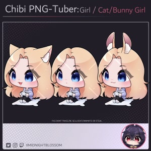 Cute Chibi Girl Capelli biondi 3 diversi colori degli occhi | Tubero PNG | Risorsa in streaming | camma | Contrazione | Youtube