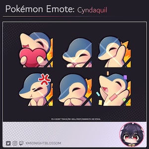6 Cute Cyndaquil Cyndaquil Emote Set Bundle | Twitch Discord Emotes | Twitch Graphics