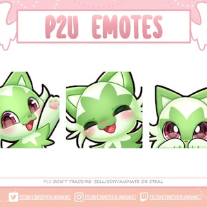Sprigatito Felori Emote set voor Twitch/Discord, Sticker Emote voor Streamer Grafisch voor Streamer