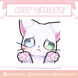 shrug white cat neko | Twitch Discord Emotes | Twitch graphic