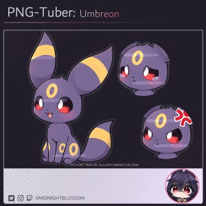 Könnte beinhalten: Eine Cartoon-Illustration von Umbreon, einem dunkelvioletten Pokémon mit gelben Markierungen, in vier verschiedenen Ausdrücken: neutral, traurig, wütend und überrascht. Der Text "PLS DONT TRACE/RE-SELL/EDIT/ANIMATE OR STEAL" befindet sich am unteren Rand des Bildes.