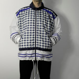 Vintage ETIREL 90s Color Block Plaid Windbreaker Jacket Size XL