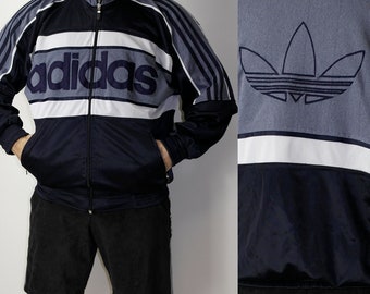 Vintage Adidas Equipment Trefoil Chaqueta de chándal / Gran logotipo 3 rayas