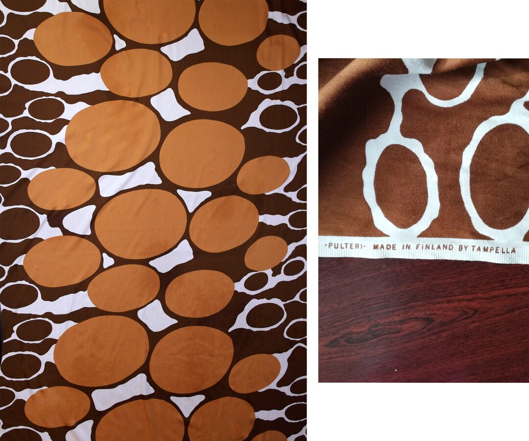 PULTERI by Tampella Vintage Curtain Cotton Fabric Finnish Etsy UK