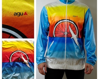 Vintage AGU Sport Windbreaker 90s Color Block Windbreaker Jacket made in Italy