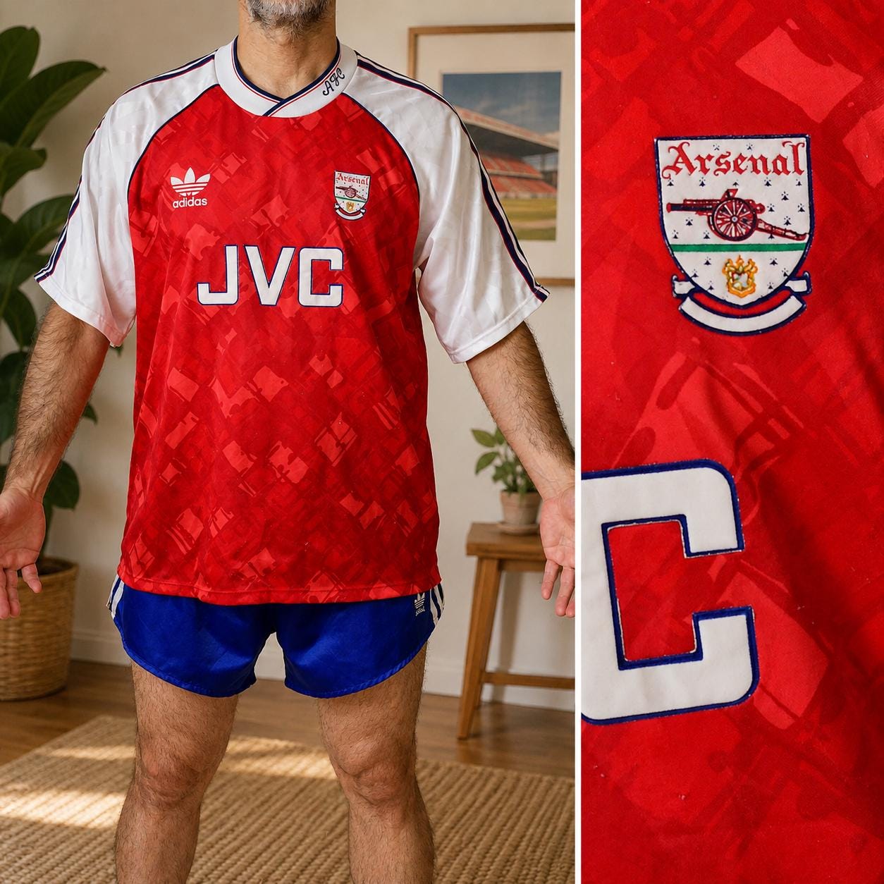 Arsenal JVC サッカーシャツ レッド Lサイズ Jvc Arsenal Shirt - Etsy