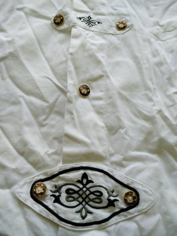 Vintage Trachten Oktoberfest Distler Cotton Shirt… - image 5