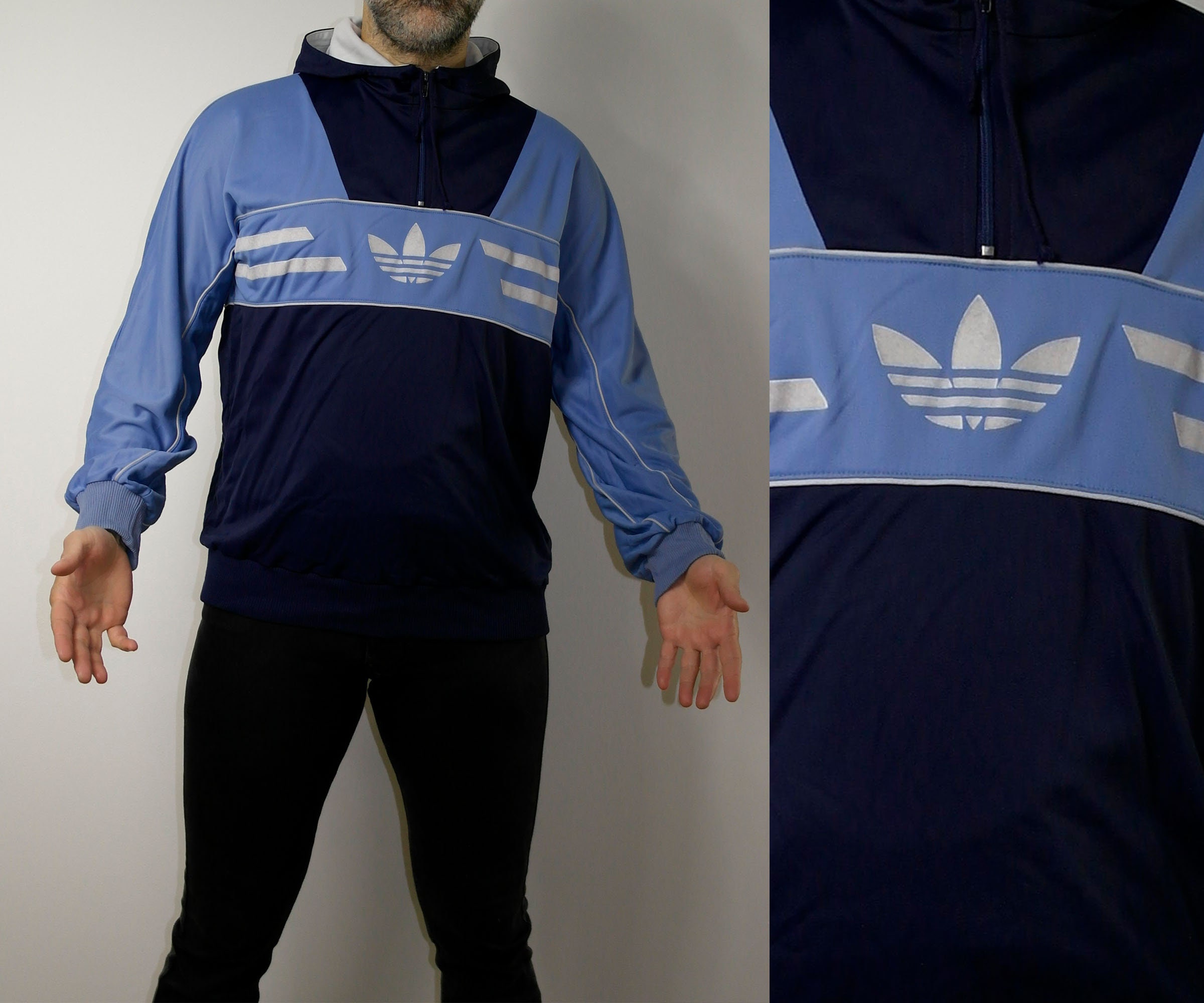 succes ballon tab Vintage West Germany 80s Adidas Trefoil Hoodie Tracksuit - Etsy