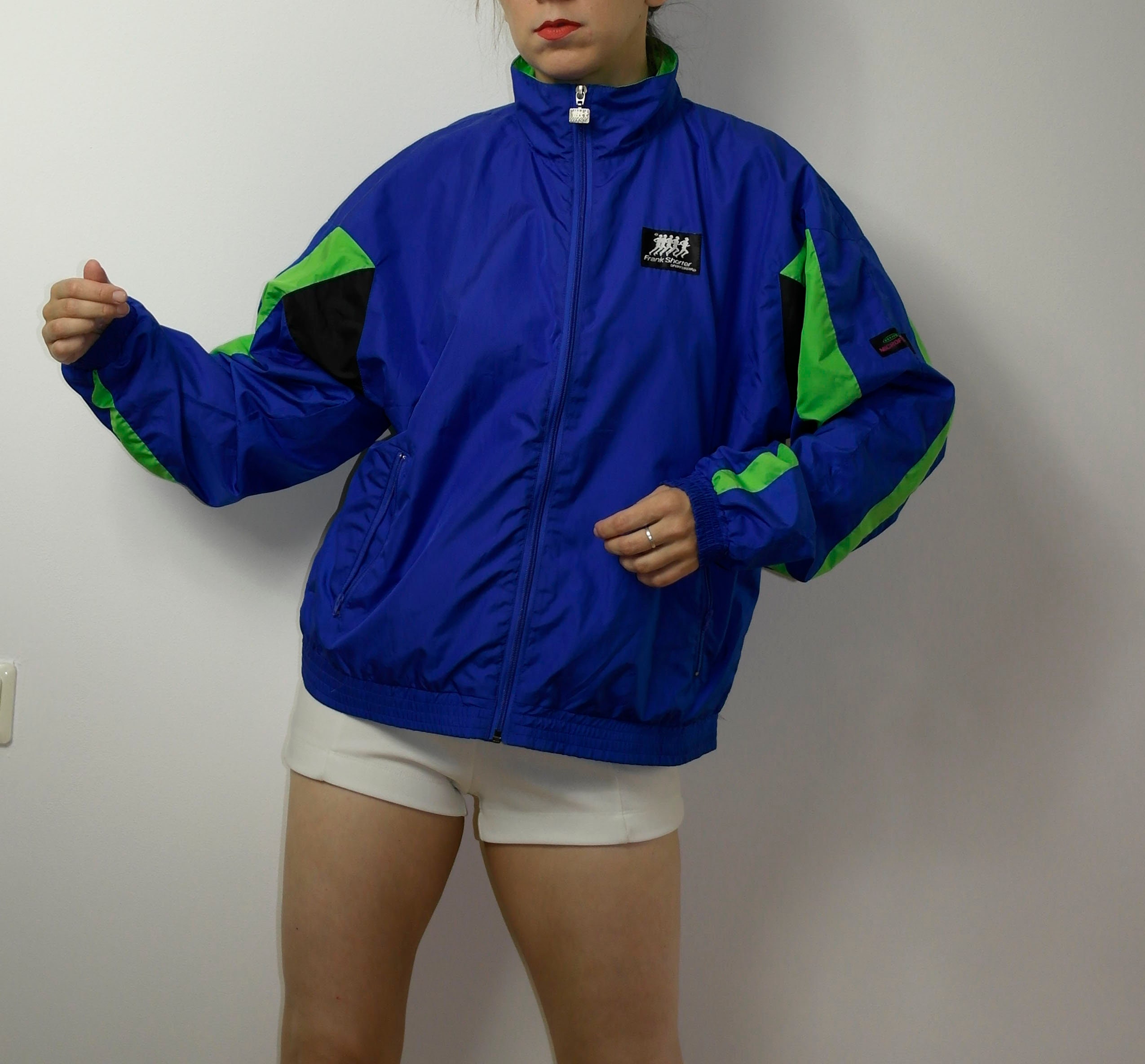 Vintage FRANK SHORTER 90s Color Block Neon Windbreaker