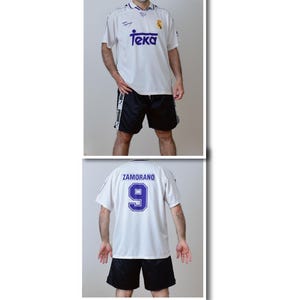 Jaren 90 vintage Real Madrid Zamorano 9 jersey Teka-tijdperk maat XL afbeelding 12