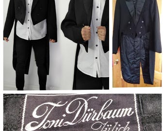 60/70s German Vintage Tuxedo made in Germany, in Jülich, Tuxedo tailcoat Tailored suit by Toni Dürbaum