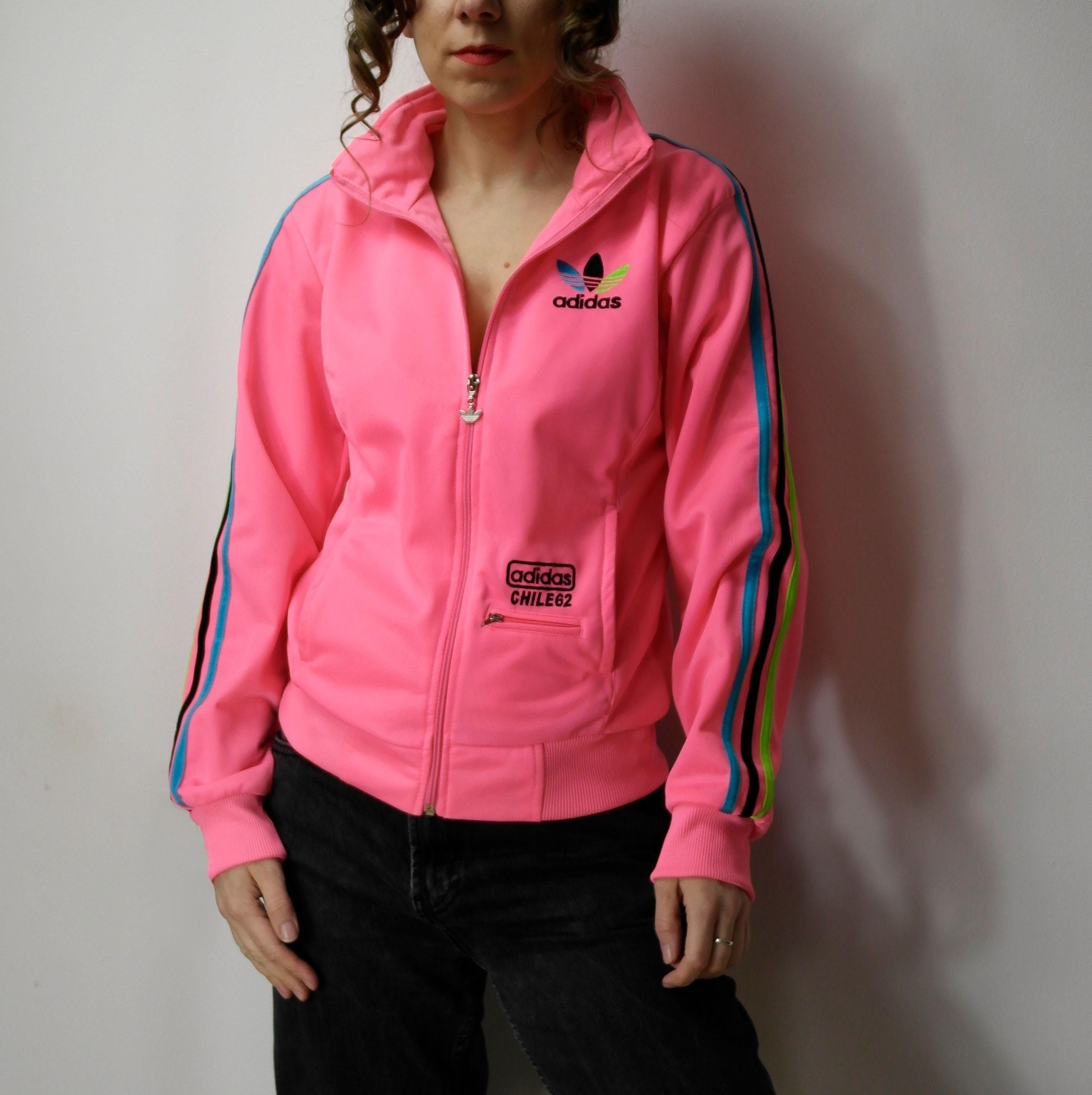 Adidas Chile 62 Big Trefoil Tracksuit / Vintage Zip up Neon Pink