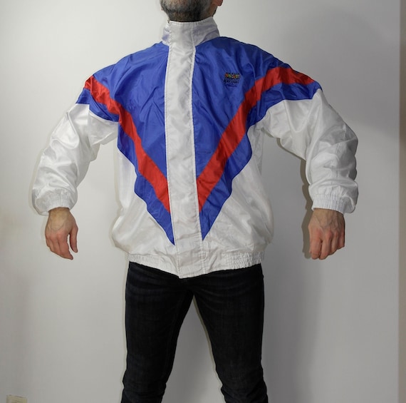 Vintage German Windbreaker 80s Colorblock Jacket | Retro Casual
