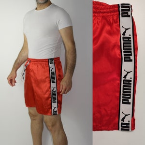 Puma Satin glänzende Retro Short Vintage 00s Boxershorts Gr. US M D 48/50