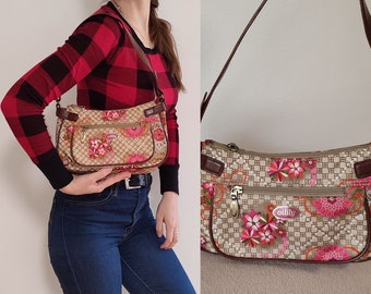 Retro Oilily floral flowers shoulder bag elegant boho romantic handbag