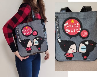 Korean Pucca & Garu Funny Love VOOZ Y2k shoulder bag