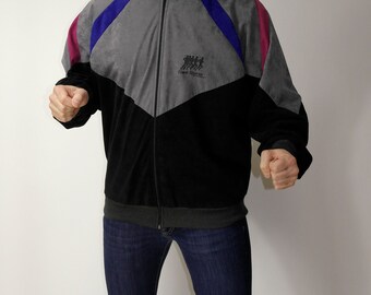 French FRANK SHORTER Vintage 90s Color Block Tracksuit Jacket Size