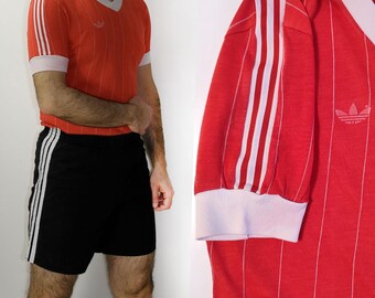 Jaren 70 VENTEX Adidas voetbalshirt voetbal T-shirt / jersey shirt sport strepen Trefoil