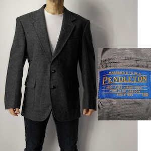 80s Pendleton Vintage Pure Virgin Wool Jacket / size 40 wool blazer