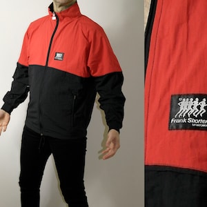 Vintage FRANK SHORTER 90s Color Block Windbreaker Jacket Maat M gemaakt in Portugal