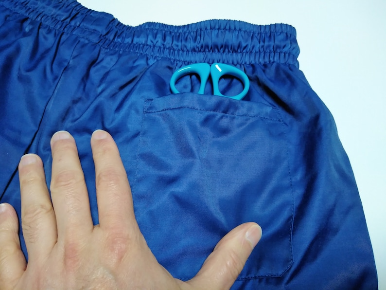 Jaren '90 Duits leger met glanzende satijnen vintage shorts blauwe kleur voetbaltrainingsshorts maat 5 afbeelding 8