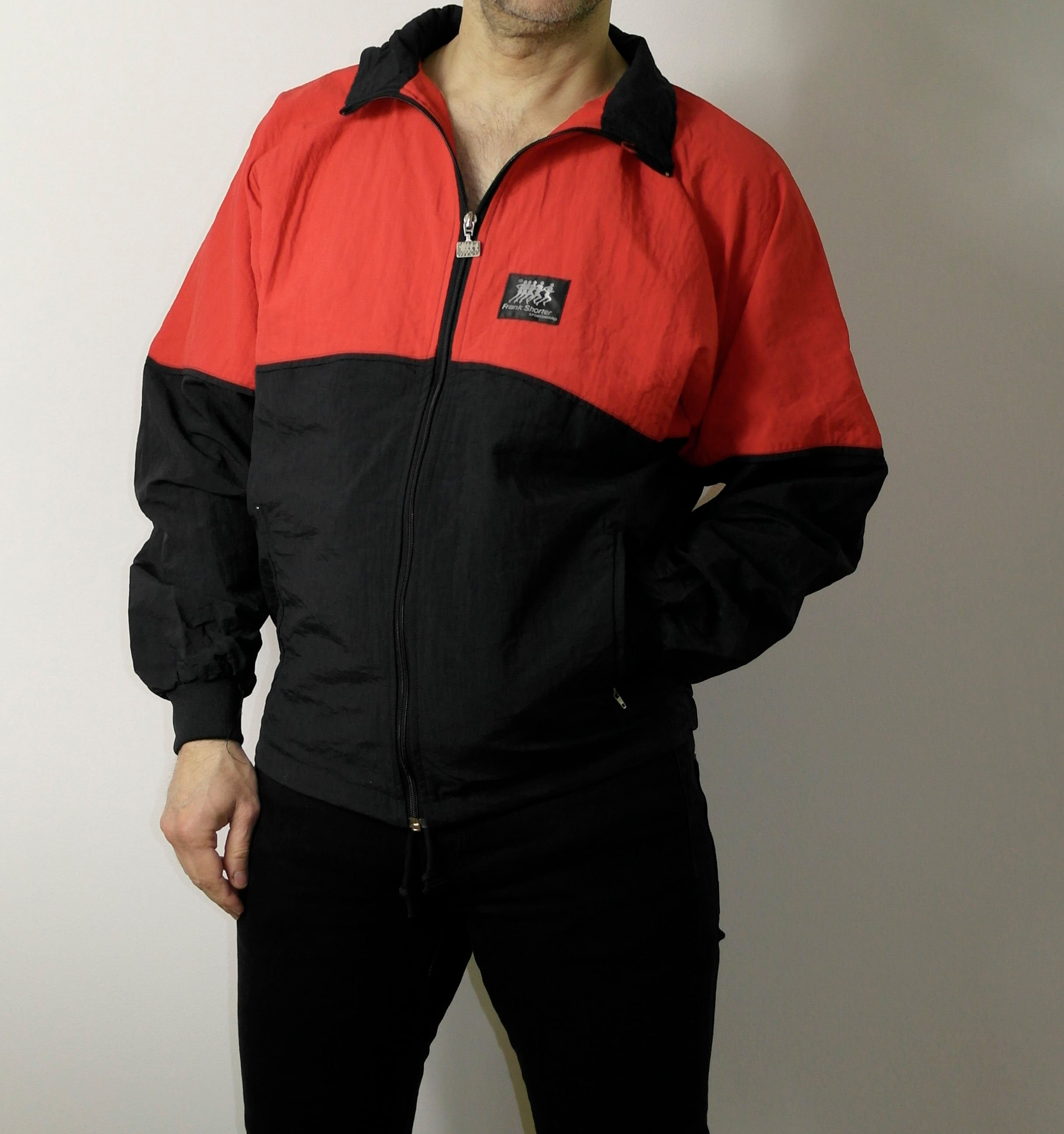 Vintage FRANK SHORTER 90s Color Block Windbreaker Jacket Size M