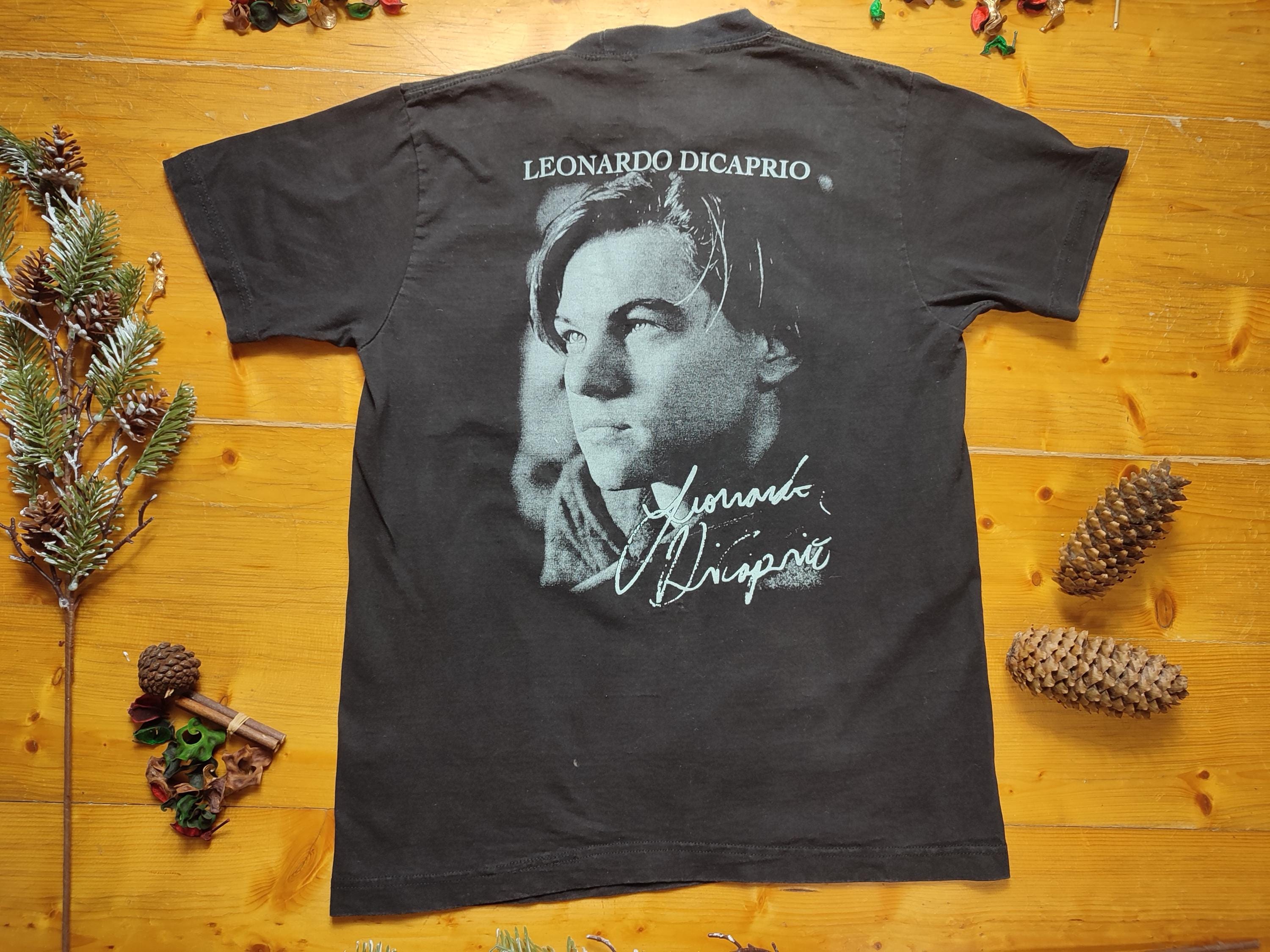 Vintage 1998 Leonardo Dicaprio Portrait Graphic Cotton T-shirt