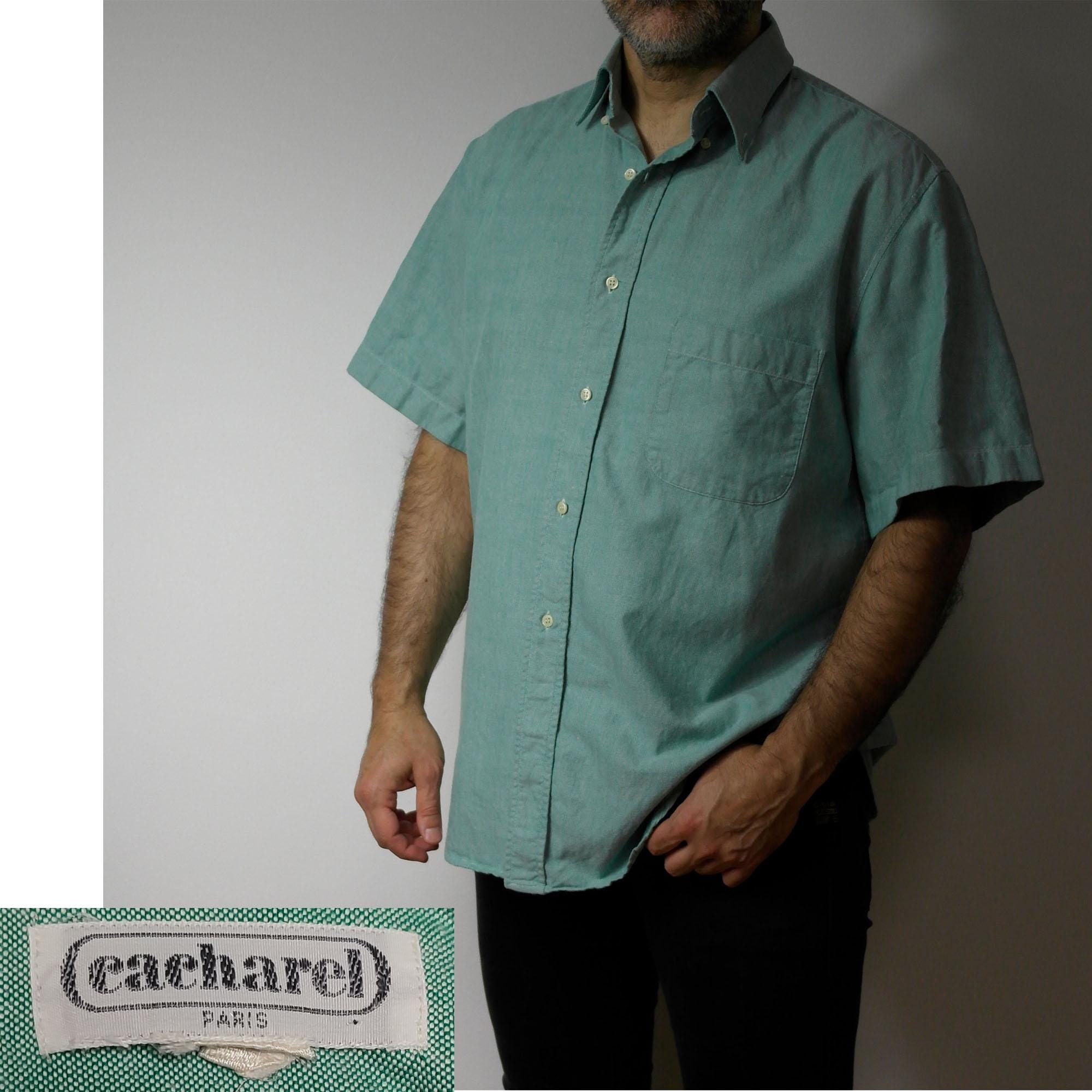 Cacharel, 70s French CACHAREL Paris Short Sleeve Button Up Cotton designer shirt