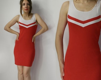 Y2K Calvin Klein tröjklänning, färgblocksmini