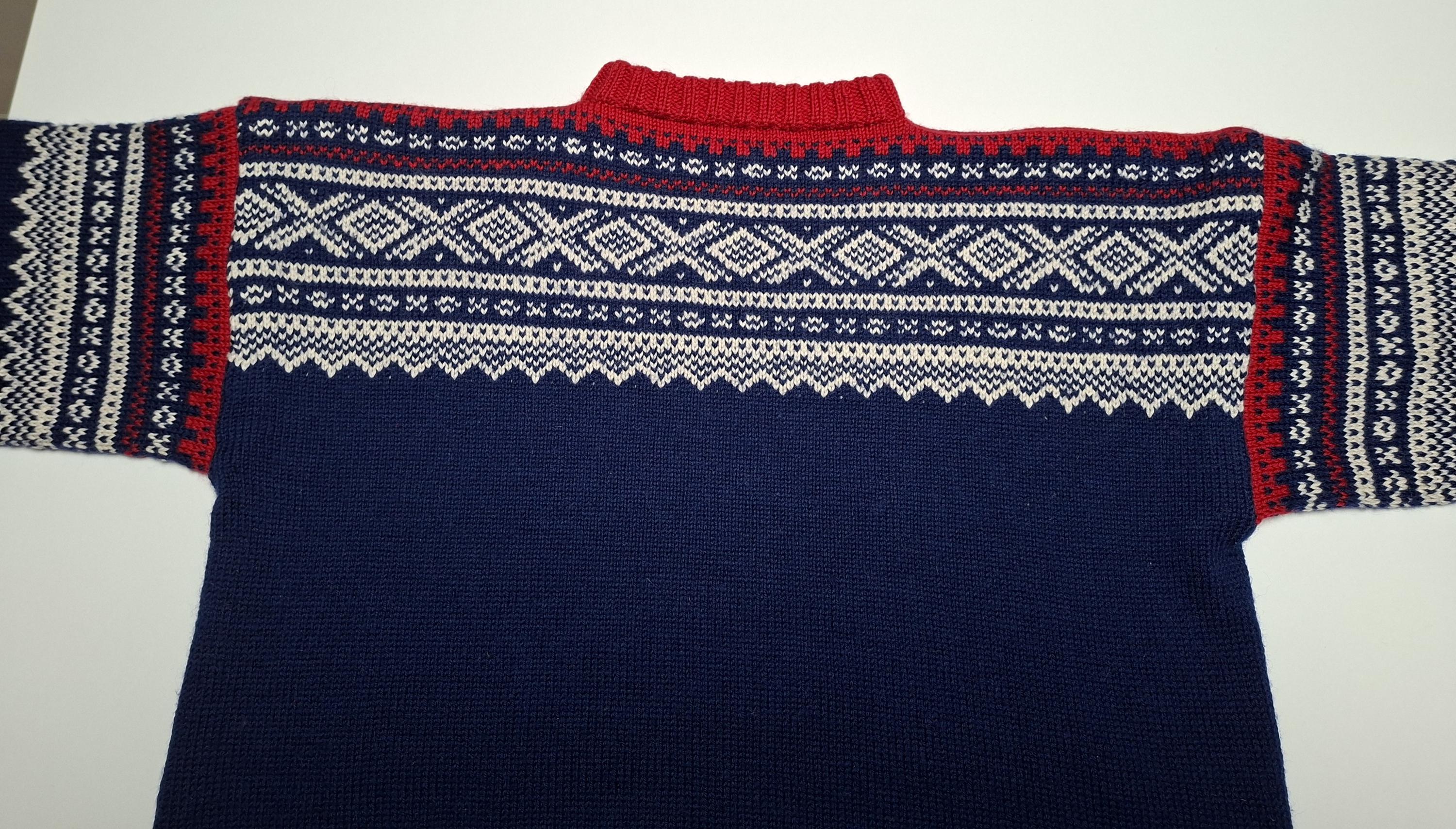 Vintage Norwegian Marius Wool Sweater – Handmade Folk Pattern Pullover ...