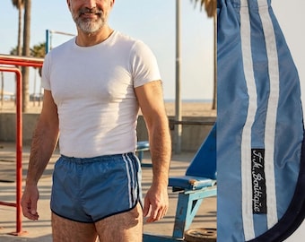 DDR Sprinter Shorts Blue Shiny Vintage East Germany Running Shorts Size 5