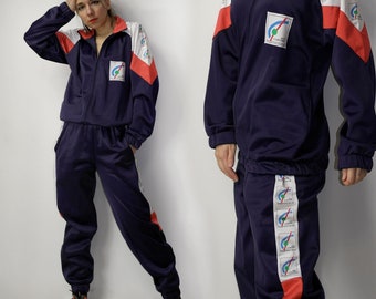 FRENCH Vintage Full Tracksuit Made in France Set Pants and Jacket Petit Couronne l'énergie d'une vraie ville