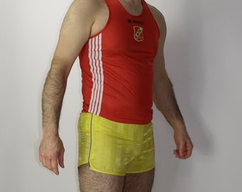 80er Jahre Vintage glänzende Laufshorts von Asta International Sportswear Trainingssport Größe 6